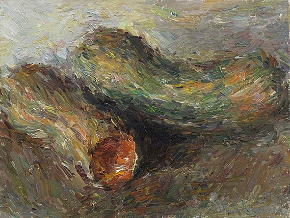 Daniel Enkaoua, Les deux citrouilles courbées
2017, Oil on canvas mounted on wood