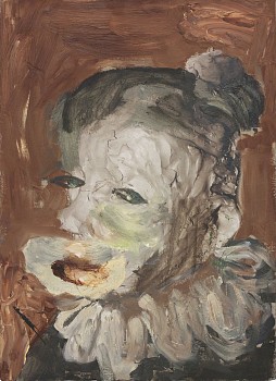 ballerina 2015 oil and collage on cardboard 70 x50 cm