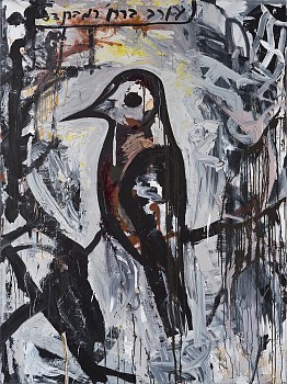 tsibi geva the crow from rembrandt street 2012 acrylic on canvas 200x150 cm