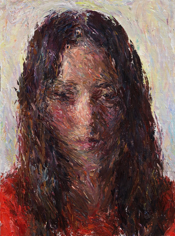 Daniel Enkaoua, Aure les cheveux longs
2022, Oil on canvas mounted on wood