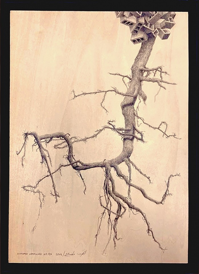 Amir Tomashov, Non-symbiotic [Diptych]<br />(Exposed Landscape No.12M)
2023, Graphite on plywood