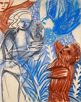 intersection dry pastel and acrylic on canvas 110x88 cm