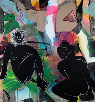 sara benninga in the jungle acrylic and dry pastel on canvas 166x155 cm 2024 photo shai halevi