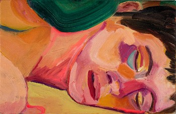 sara benninga sleeper 8 oil on canvas 20x30 cm 2022 photo shai halevi