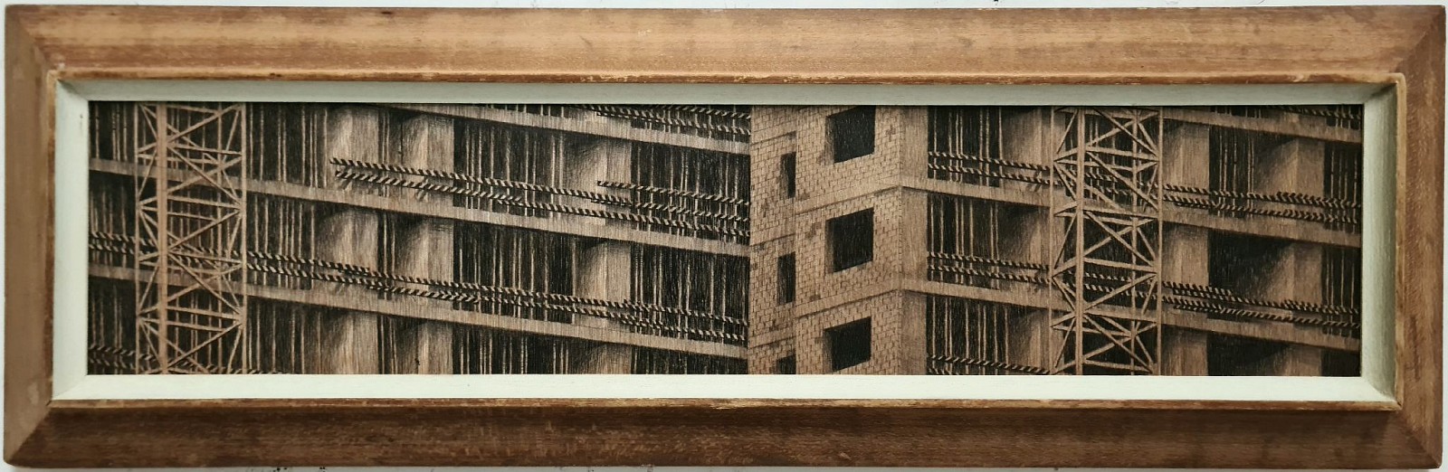 Amir Tomashov, Scaffoldings no.47
2023, Graphite on plywood