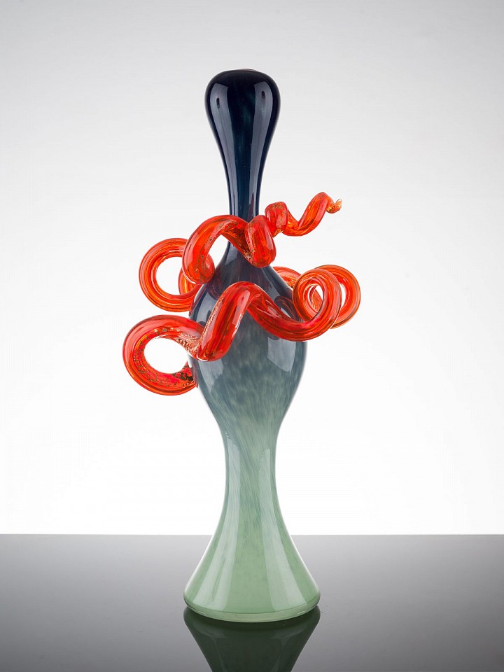 Dale Chihuly, Gray Blue Piccolo Venetian with Orange Coil
1994, Glass